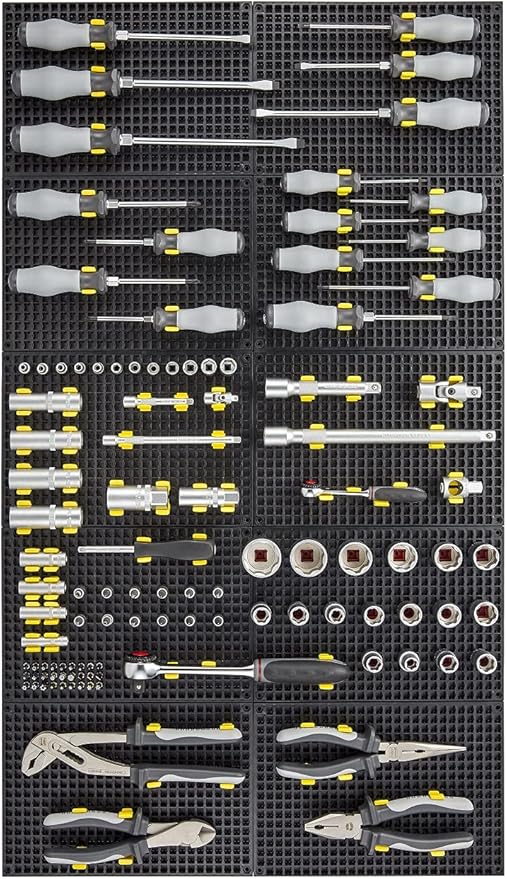 Ascend Tools Accessories for Organizer Genie Pegboards to Scale Up Organized Workspace (Metal Hooks 2.76 inch/70 mm - 10 Pieces)