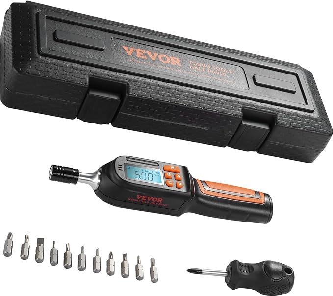 VEVOR Digital Torque Screwdriver, 1/4" Drive Screwdriver Torque Wrench, Electrician Torque Screwdriver & Vibra-TITE 213 VC-3 Threadmate Threadlocker, -65 to 165 Degree F, 5mL Tube, Red