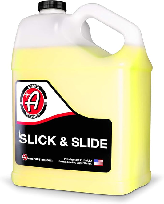Adam's Polishes Slick & Slide Detail Spray - Hyper Slick Polymer Resin Technology Car Wash Spray Sealant - Car Wax Top Coat Quick Detailer Provides Superior Gloss, Shine, & Slickness (Gallon)