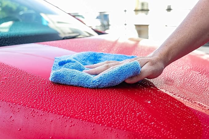The Rag Company - Eagle Edgeless 500 (3-Pack) Professional Korean 70/30 Blend Super Plush Microfiber Detailing Towels, 500GSM, 16in x 24in, Blue
