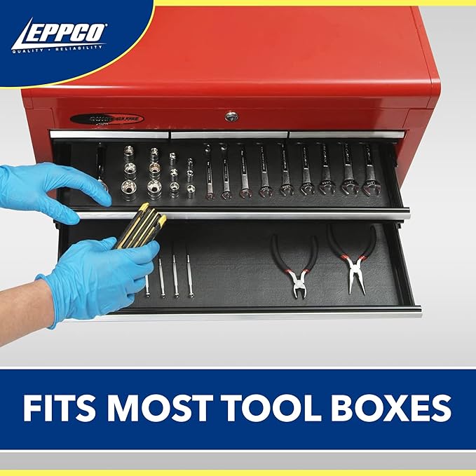 EPPCO Enterprises Tool Box Drawer Liner 24-inch Wide x 72” Long Non-Slip Tools Chest Mat, Black