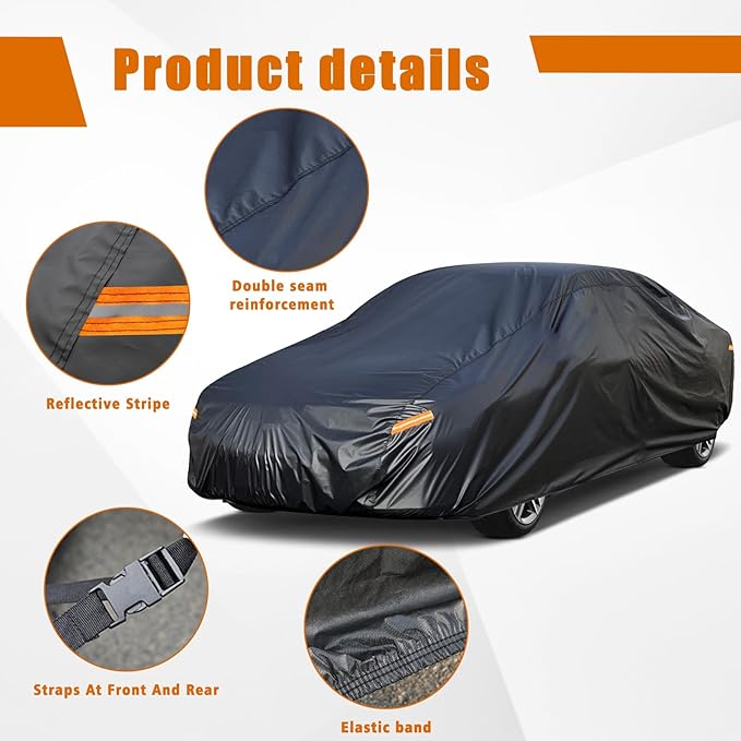 Kayme 7 Layers Car Cover Custom Fit for Audi TT TTS TTRS (1998-2025) Waterproof All Weather for Automobiles, Outdoor Full Cover Rain Sun UV Protection.