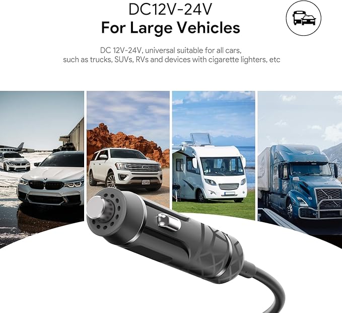 HKY 12V DC Power Cord for N506585 Dewalt Compressor Fit DEWALT Tire Inflator 20V MAX DCC020IB, DCC020IB Type 1 and 2;DCC020IB-CA,Type 1 Air Inflator Car Charging Cable Cord Plug Charger