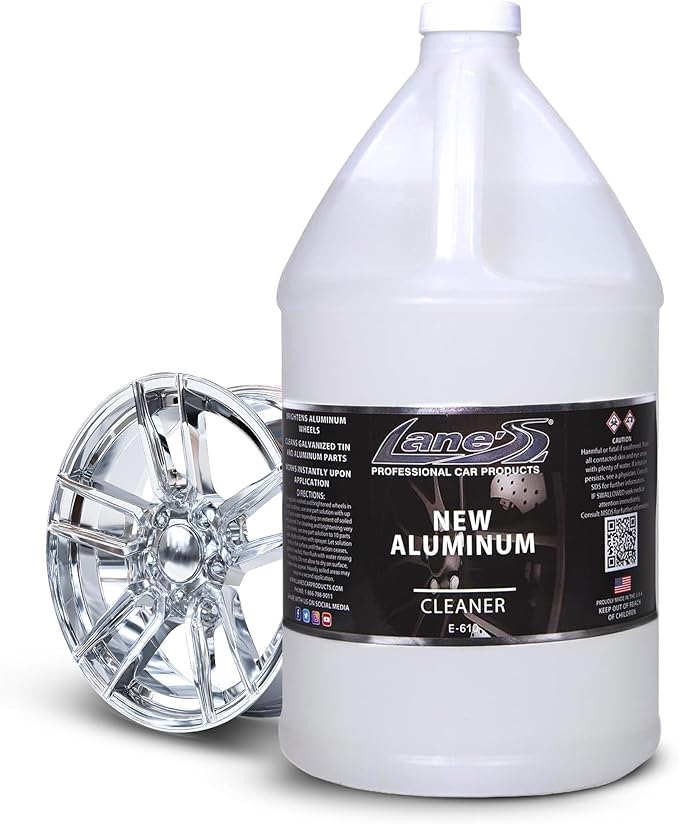 LANE'S New Aluminum Car Wheel Cleaner | Acid Rim Cleaner and Brightener | Brake Dust, Oxidation & Rust Remover for Motorcycles, Cars, Trucks | Shines & Eliminates Hard Scrubbing | 1 Gallon