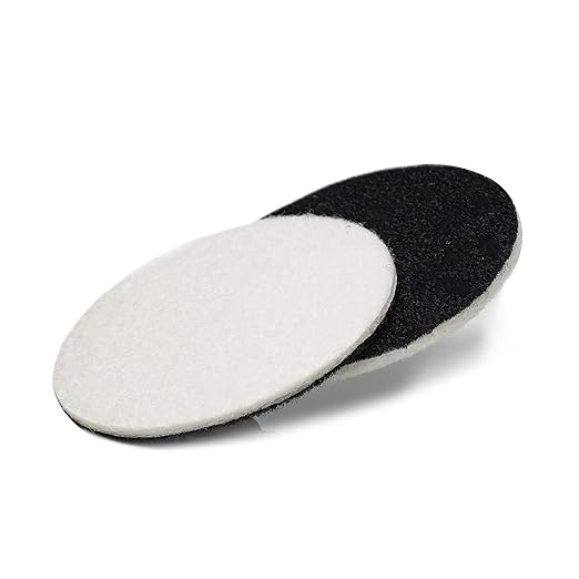 Glass Polish 5 inch (130mm) Pack of 5 Felt Polishing Pads for Polishing Glass, Plastic, Metal, and Marble - GP11008