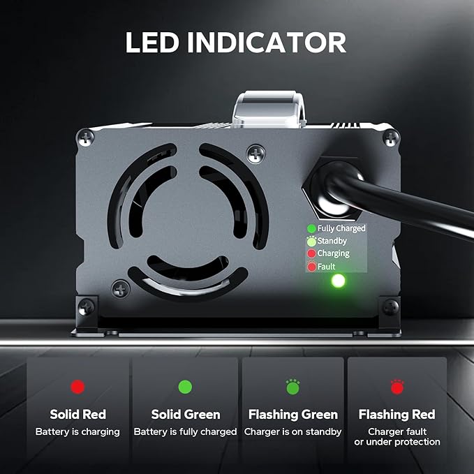 LiTime 29.2 V 20 A Lithium Battery Charger Designed for 24V LiFePO₄ Battery, Fast, Smart & Safe Support 0V Reactivation and 4‑Stage Protection, Deep Cycle Rechargeable Batteries of Home, RV