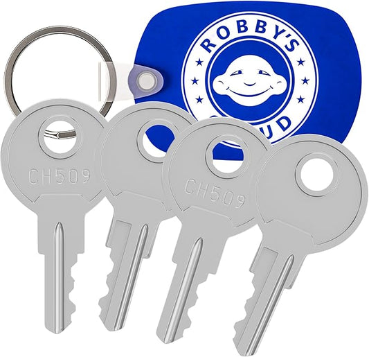 Robby's Cloud CH509 Replacement Key for Truck Tool Boxes and Paddle Handle Tool Boxes Marked CH-509-1 Keychain Included - Key style May Vary (4 Pack)