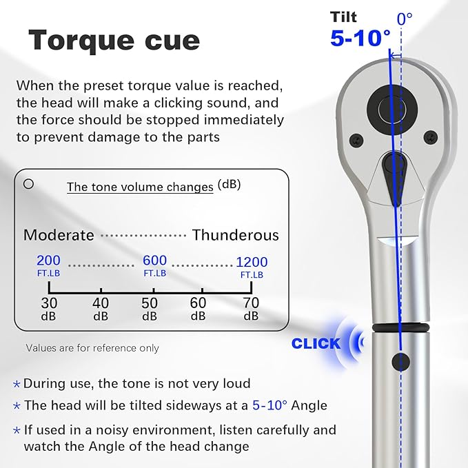 3/4 Inch Drive torque wrench 100-700 ft lb /135-949N.M/Aluminum Alloy handle & Cr-Mo Material Head, Heavy Duty, Professional,Dual Direction, Store in Solid Case