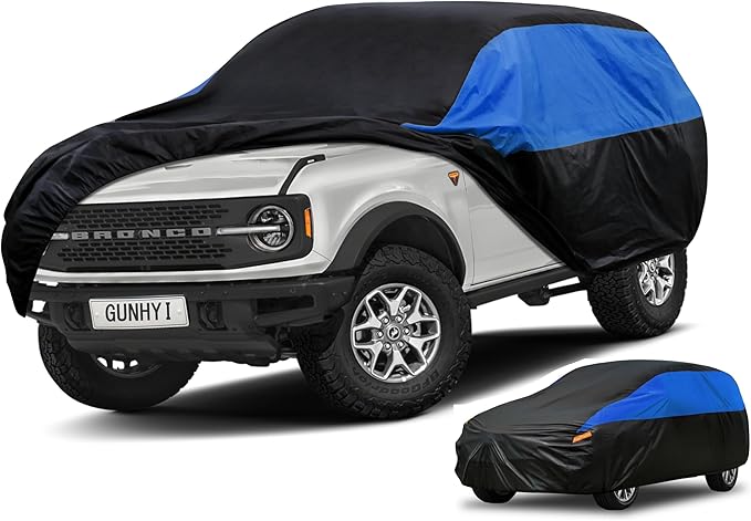 Ford Car Cover Custom Fit Ford Bronco Sport/Bronco 2 Door 2dr Waterproof All Weather, Lightweight Full Exterior Cover for Automobiles Outdoor Sun UV Rain Dust Snow Wind Protection.