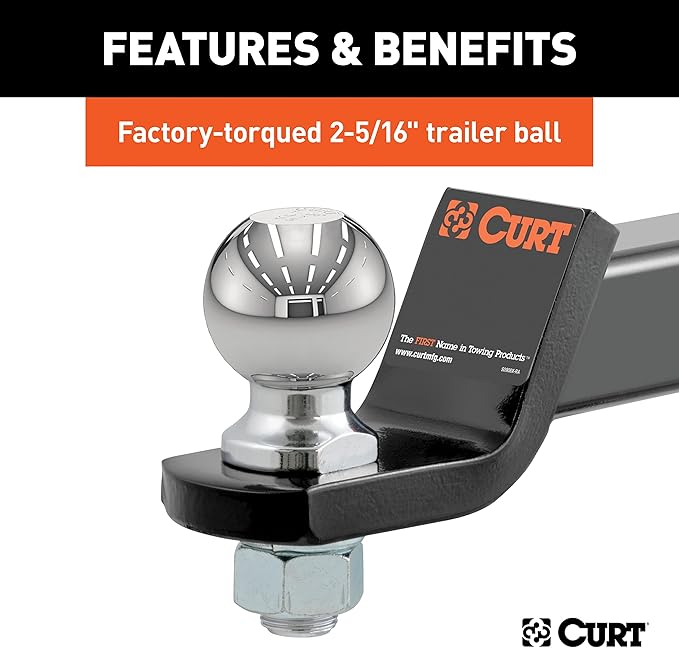 CURT Manufacturing 45041 Class III 2" Loaded Ball Mount with 2-5/16" Ball