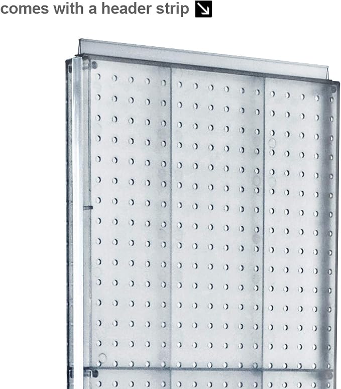 Azar Displays 700780 TWO-SIDED PEGBOARD FLOOR DISPLAY W/C-CHANNEL SIDES ON REVOLVING ROUND STUDIO BASE. PANEL SIZE: 16"W X 60"H, (Charcoal Graphite)