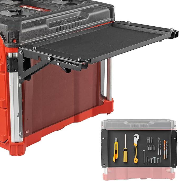 2 Pcs Folding Magnetic Table Compatible with Milwaukee Packout Toolbox,Powerful Magnetic Tool Tray Side on Your PACKOUT System