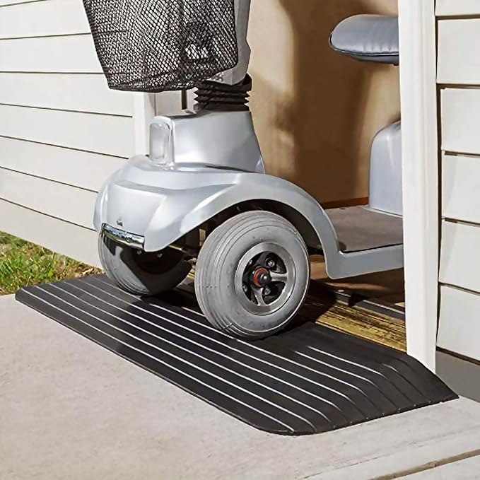 Ruedamann 1-1/2“ RiseThreshold Ramp, Durable Solid Rubber with 2200lbs Load Capacity, Non-Skid and Anti-Slip Surface, Wheelchair Ramp for Doorways and Bathroom