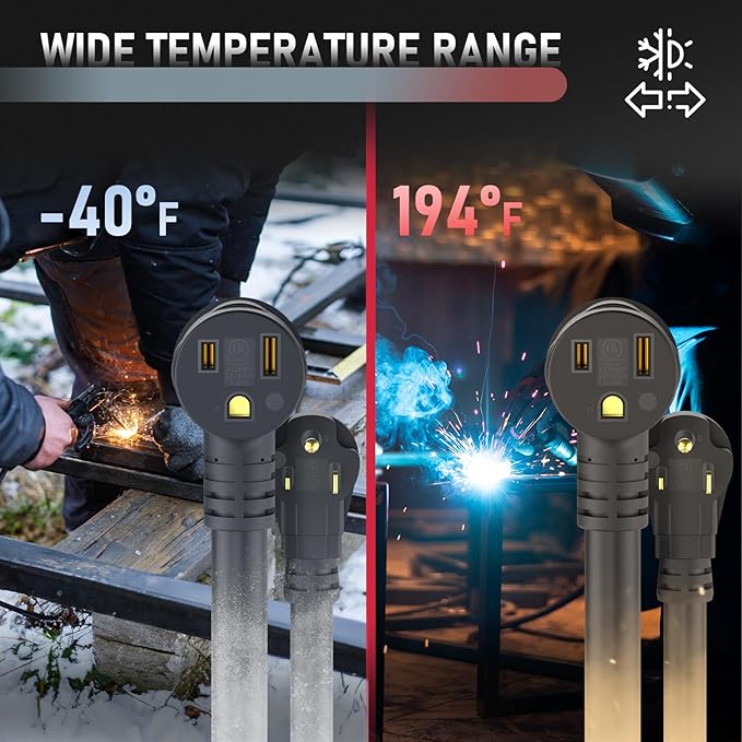 YESWELDER 50ft 250 Volt Welder Extension Cord 6 AWG Power Extension for Welding Machines, NEMA 6-50P to 6-50R