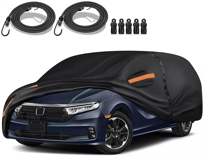 Special 16 Layers Full Car Cover Fit for 2005-2024 Ho-nda Odyssey, Ultra Heavy 600D Oxford Cloth, All-Weather Protection Summer Sun Exposure and Winter Snow Rain Dust UV, Black