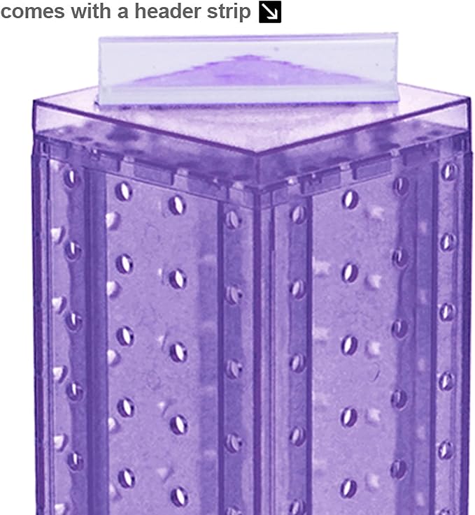 Azar Displays 700220-PUR Purple Pegboard Interlocking Counter Unit 4" x 13"On 9" Diameter Base