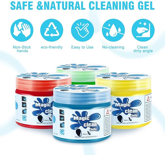 DNA MOTORING 4 Pack Car Cleaning Gels Auto Detailing Tools Cleaning Putty Car Interior Cleaner, Car Jelly Cleaner, Keyboard Cleaner, Car Cleaning Supplies,TOOLS-00150