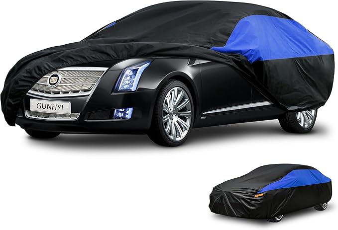 Cadillac Car Cover Custom Fit Cadillac XTS Waterproof All Weather, Lightweight Full Car Cover Outdoor Sun UV Rain Dust Snow Wind Protection.