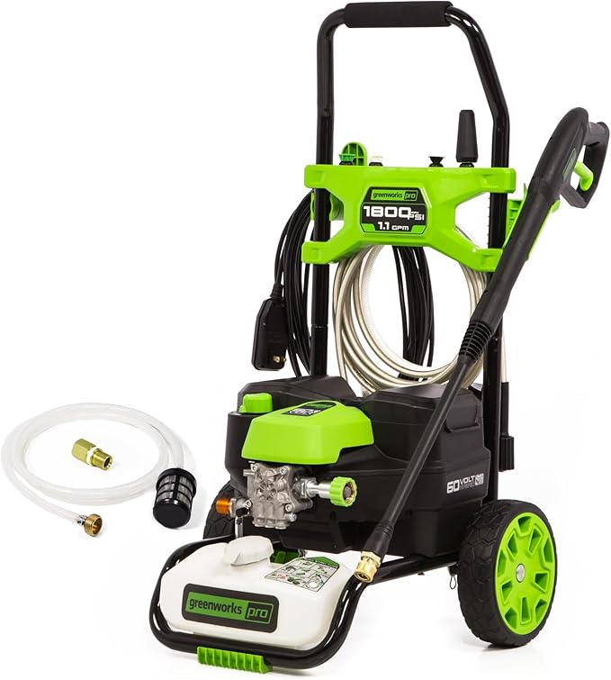 Greenworks 60V 1800 PSI Max (1.1 GPM) Hybrid (120V / Cordless) Electric Pressure Washer, Battery Not Included