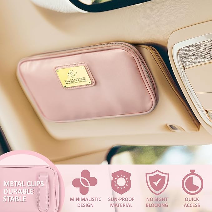 EVERLIT CARE Car First Aid Kit with Emergency Supplies Survival Gear Including Window Breaker Disposable Urine Bag Mountable Survival Kit for Family Travel in Car (Pink)