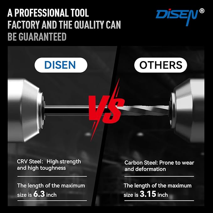 DISEN 13 Pieces Hex Key Allen Wrench Set Metric Size with Ball End, 1.27-10 MM, Long Arm Ball Design, Chrome Vanadium Steel
