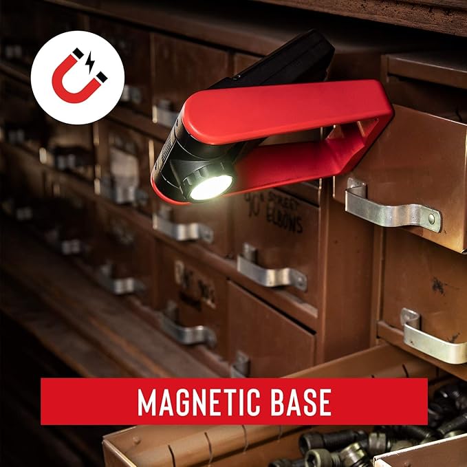 Coast PM200 500 Lumen ALKALINE-DUAL POWER LED Work Light with PURE BEAM TWIST FOCUS and 360-Degree Rotating Magnetic Handle