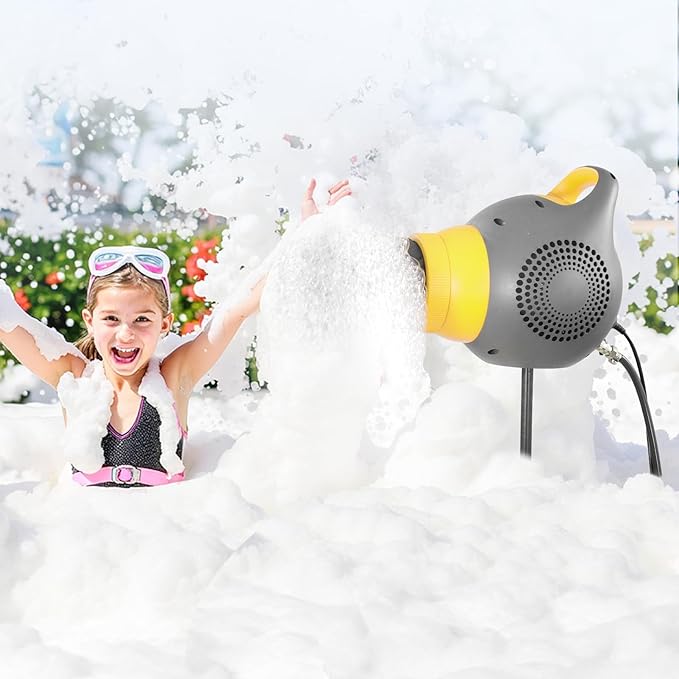 VEVOR Foam Machine, 115 W Party Foam Cannon, Portable Foam Maker with a Tripod Stand, Powerful Foam Party Machine, for Backyard, Pool, Outdoor Events, Birthdays, Celebrations and Party, Grey & Yellow