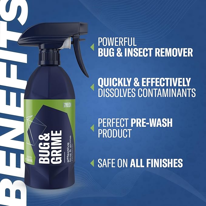 Gyeon Bug & Grime Remover Safe Ceramic Coating Cleaner Tar Tree Sap Road Film Oily Residue Paint Glass Trim Safe Pre Wash Detail Spray Ceramic‑Friendly Finish
