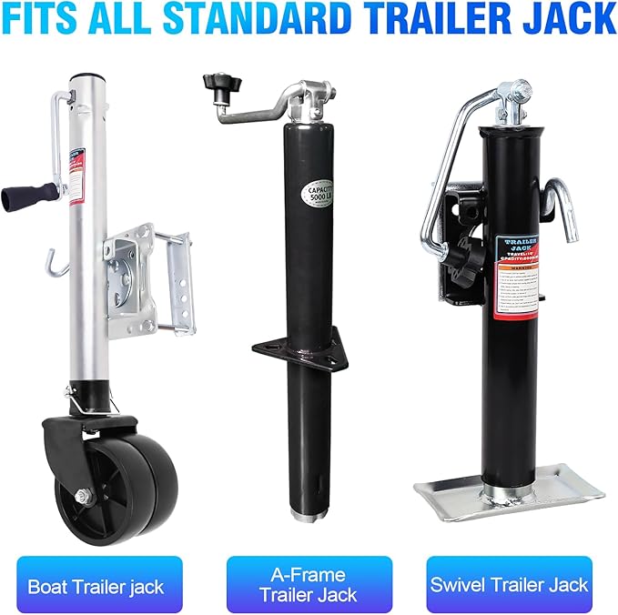 Trailer Jack Wheel with Pin - 6" Dual Wheel Jack Caster Wheel Capacity 2000lbs fits Any Jack Better Soft Ground Roll Trailer Parts (Black)