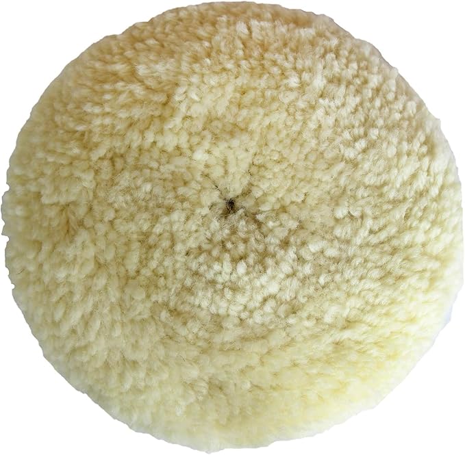7" Wool Buffing Pad Kit 2PCS 100% Polishing Wool Pads Kit Low Linting Wool Pad, Used for Rotary and Random Orbit Sander/Polisher Buffing Equipment Buffing Pad Cleaner
