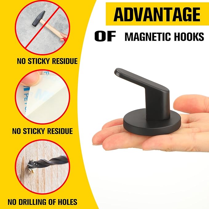 Kanayu 10 Pcs Magnetic Hooks Heavy Duty Magnetic Wreath Hanger, Magnet Tool Holder Garage Storage Tool Organizer Hanger for Refrigerator Kitchen Doors