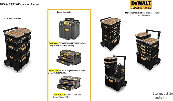 DEWALT TOUGHSYSTEM 2.0 Compact and Durable Deep Toolbox with Removable Dividers (DWST08035)