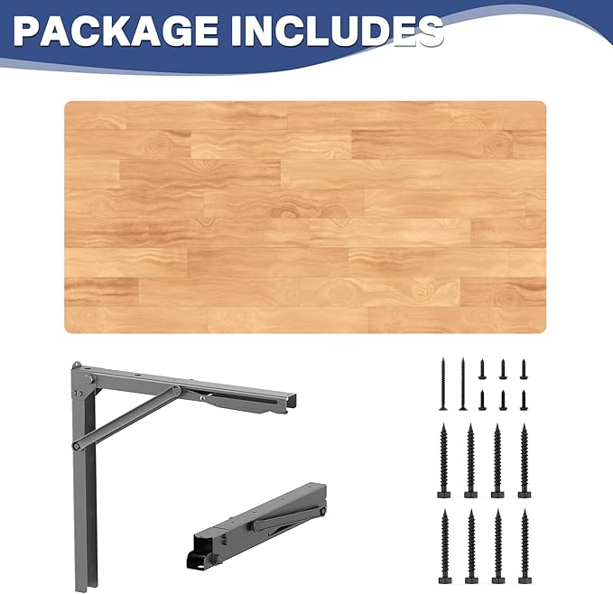 WALMANN Space Saving Wall Mounted Folding Workbench, Heavy Duty Folding Wall Table/Desk for Garage, Workshop, Holds Up to 550 lbs(Tabletop Size: 47.25 x 22.75inch)