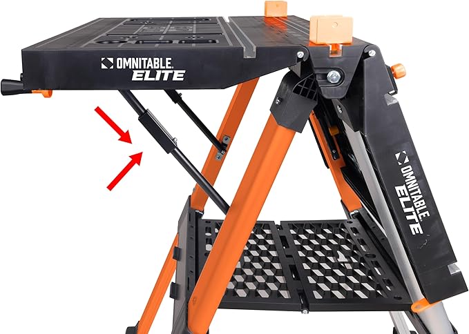 Disston OmniTable Elite Portable Workbench Worktable Sawhorse with Extra Large Work Surface with Built in Clamps. Easy Table Setup and Holds up to 440Lbs