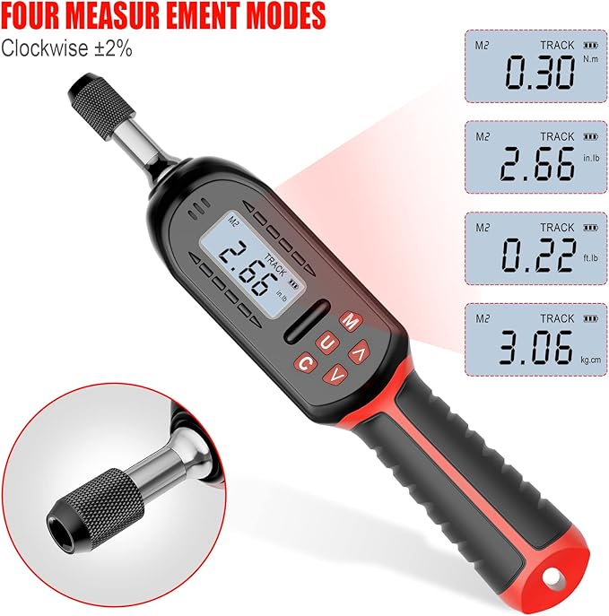 VANPO Torque Screwdriver Digital 2.66-53.1 in-lbs/0.3-6 Nm, Adjustable Screwdriver Torque Wrench Set with Buzzer/LED Indicator Notification for Bike Repairing, Tools, Maintenance and Mounting