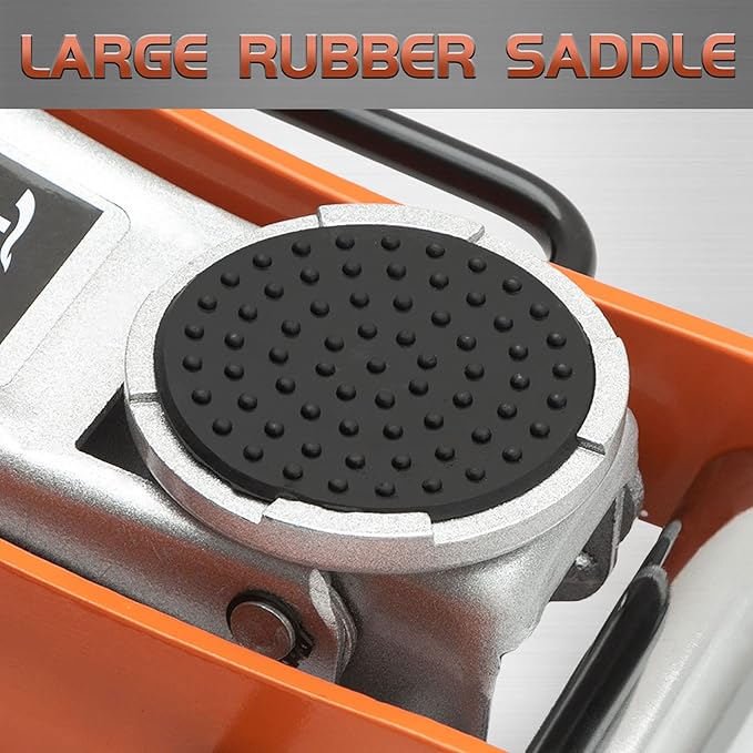 TONDA Low Profile Floor Jack, 2 Ton Aluminum and Steel Hydraulic Car Jack with Dual Pump System, Rapid Lift, Orange