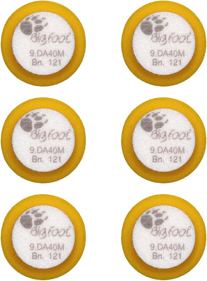 RUPES 40mm Pack of 6 Yellow D-A Fine Wool Polishing Pads | Ideal for Paint Correction & Gloss Enhancement | Improves Finishing Performance | Compatible with 1.5" Backing Plate