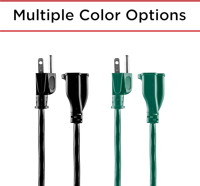 UltraPro Outdoor Extension Cord, 25 Ft, Heavy Duty, UL Certified 3 Prong, 16 AWG 3-Wire, Multipurpose Long, 1 Pack, Black, 69275