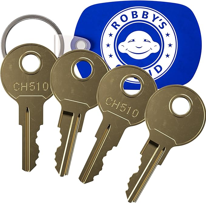 Robby's Cloud CH510 Replacement Key for Truck Tool Boxes and RV Compartments Marked CH-510-1 Keychain Included - Key style May Vary (4-Pack)