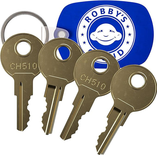 Robby's Cloud CH510 Replacement Key for Truck Tool Boxes and RV Compartments Marked CH-510-1 Keychain Included - Key style May Vary (4-Pack)