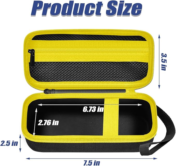 Storage Case Compatible with Portable Air Pump, 120 PSI Air Compressor, Car Tire Inflator Storage Bag for USB Cable, Air House, Connector and Accessories (Box Only)-Black&Yellow