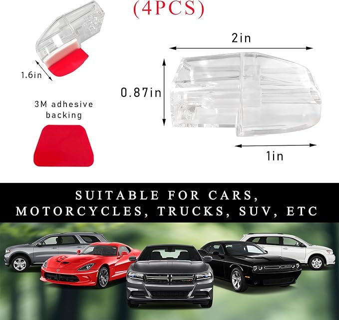 Yourkar 4 PCS Deer Whistles, Deer Warning Devices with Waterproof Adhesive Tapes, Car Save Deer Whistles Avoids Collisions Suitable for Vehicles, Trucks, SUVs, Car Accessories (Transparent)