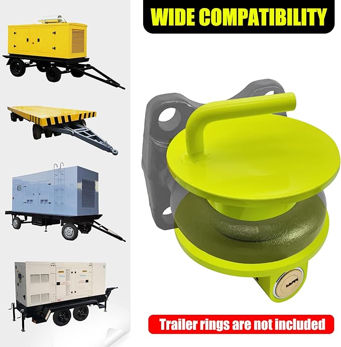 KAYCENTOP Lunette Tow Ring Lock, Pintle Hitch Lock, Tow Eye Lock for 2-1/2 to 3 Inch Lunette Eyes, Bright Green