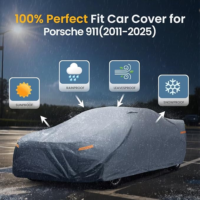 2026 Upgrade Car Cover Waterproof All Weather, Heavy Duty Full Exterior Cover Universal Fit Sedan Toyota Corolla/Prius, Honda Civic, vw Jetta, Kia Forte, Nissan Sentra, Hyundai Elantra etc.