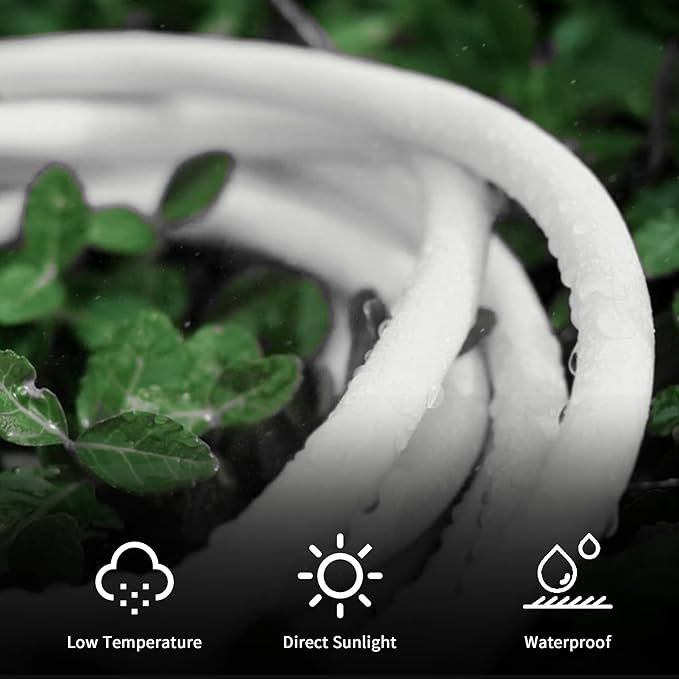 YOJOE Indoor Outdoor Extension Cord with Lighted End, 3 Prong 13A Weatherproof Power Cord, 16 Gauge Heavy Duty 30 ft White Extension Cord for Garage, Garden and Home, 16/3 SJTW UL Listed