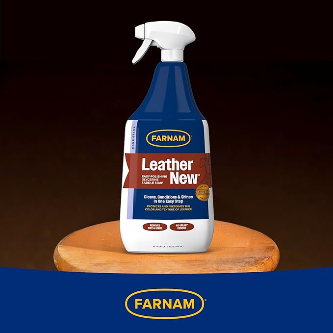 Farnam Leather New Easy-Polishing Glycerine Saddle Soap and Leather Cleaner, 32 oz