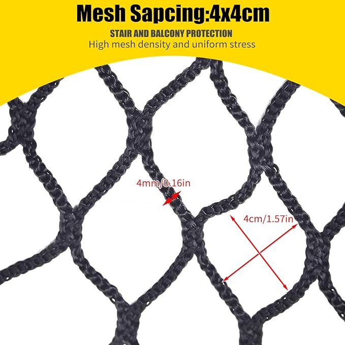 Climbing Cargo Net for Kids Outdoor Balcony & Playground Safety - Knotless Polyester Sports Netting