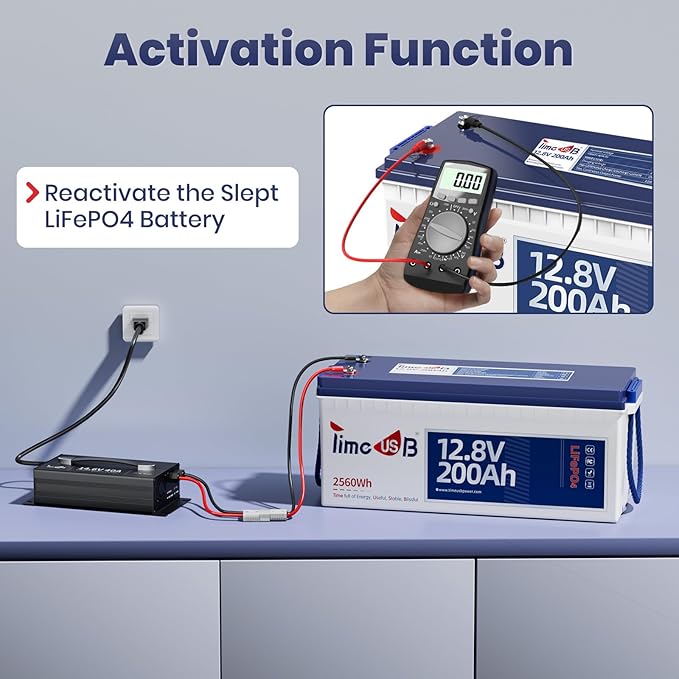 Timeusb 14.6V 40A LiFePO4 Battery Fast Charger, 12V Lithium Battery Charger with 40A High Output Current, AC-DC Smart Charger for Deep Cycle Batteries in RV, Boat, Marine, Off-Grid Applications