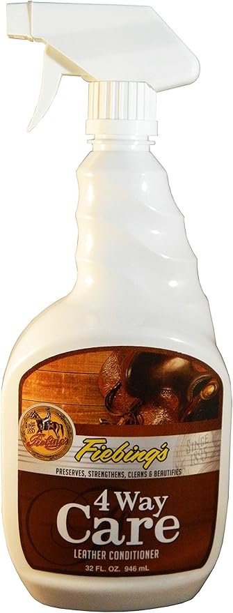 Fiebing's 4 Way Care Leather Conditioner 32oz spray for furniture, saddles, automobile upholstery, boots, shoes, handbags, etc