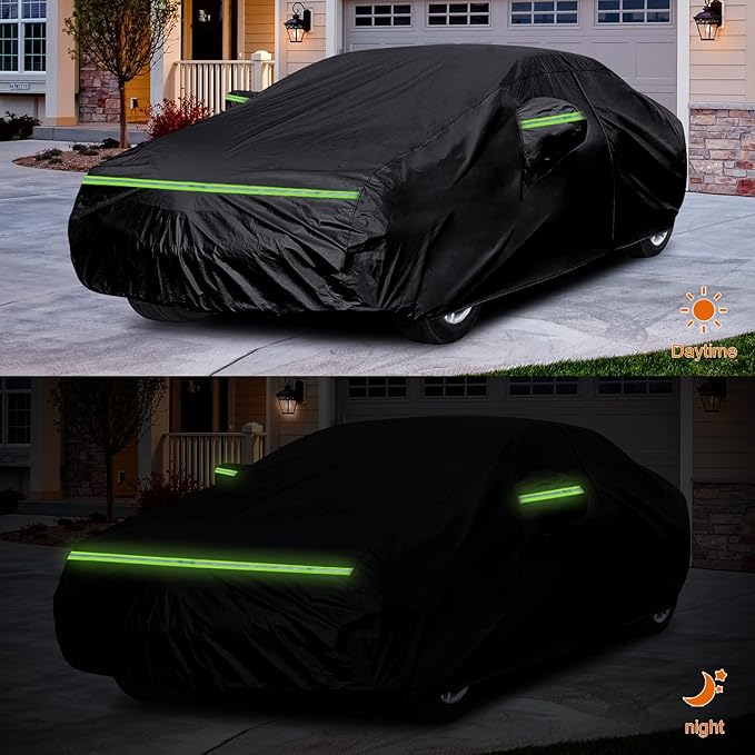 Waterproof Car Cover Compatible with Chrysler 300 300C 2011-2025, 210T All Weather Car Covers with Inner Cotton for Dust Snow Rain Protection